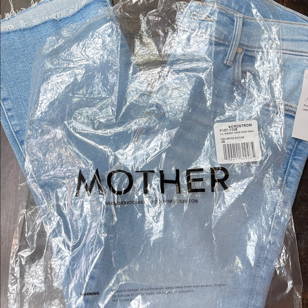 Mother Lil' Insider Frayed Step Hem Crop Skinny Jeans, NWT, 25P, Limited Edition - Picture 10 of 11
